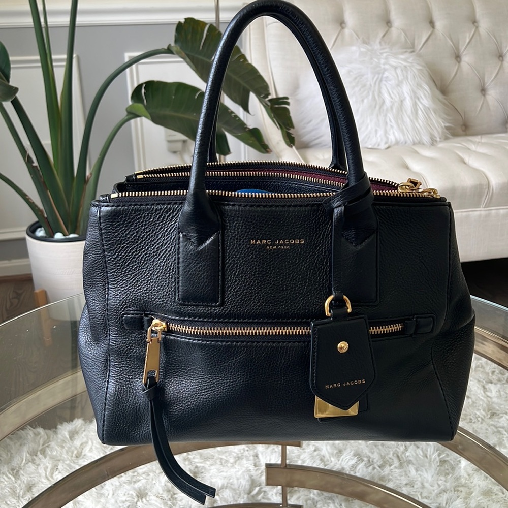 Marc Jacobs Black Leather Tote Bag